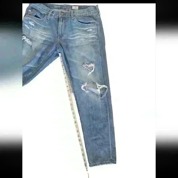 Adriano Goldschmied Womens Medium Wash The Nikki Crop Distressed Jean 29R - Picture 12 of 13